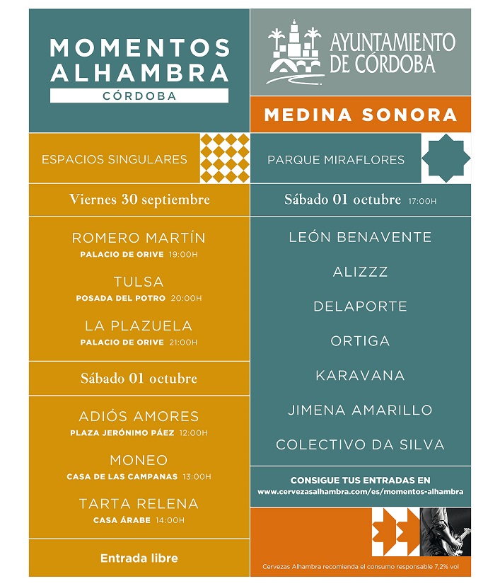 Llega la cuarta edición de Momentos Alhambra Medina Sonora en Córdoba.