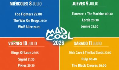 Mad Cool 2026 Horarios